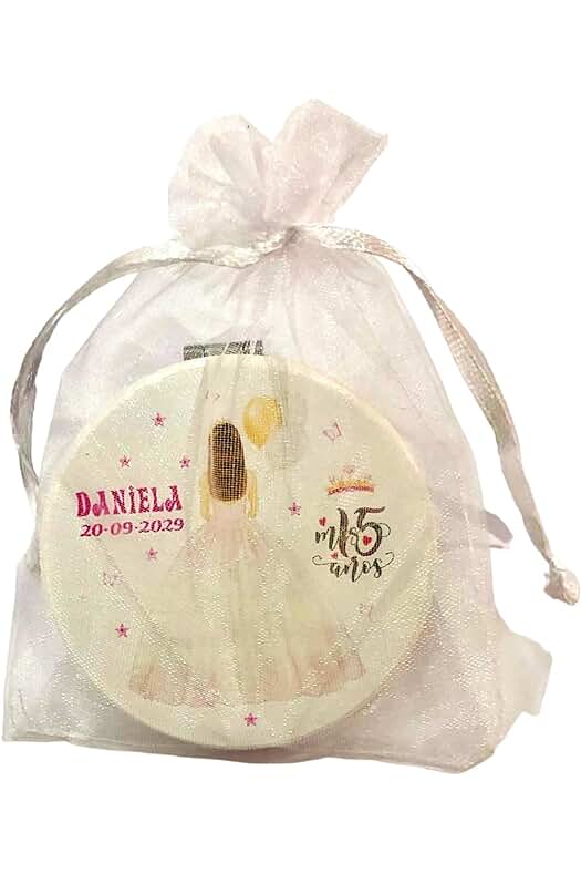 Parainvitadoscom Mis Quince Años - Recuerdos y Detalles Fiesta Quinceañera Personalizados -15 Espejos Personalizados Doble Plegables para Invitados, Celebración Mis XV Años - Un Original Regalo Quince Años