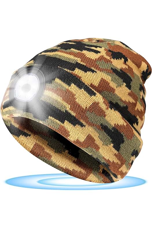 PASTACO Regalos Originales para Hombre & Mujer Gorro con Luz LED, Regalos Navidad Originales Gorro Linterna Regalo Papa & Madre Unisex Gorro para Correr Caza Camping Asar a la Parrilla Montar
