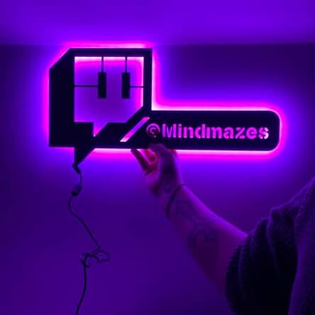 Personalice El Nombre De Usuario Twitch Decoración De Arte De Pared Con Letrero Led - Resplandor En El Letrero De Neón Oscuro Live Stream Room Decor Led Decoración Letrero Personalizado Regalo