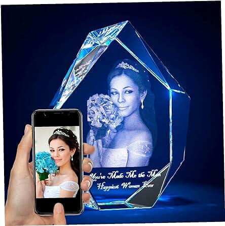 Personalizado 3D Cristal Foto Iceberg Forma, Personalizada Añadir Imagen Grabada Con Nombre De Texto Regalo, Para Mujeres, Hombres, Niños, Cumpleaños, Conmemoración, Navidad, Día Del Padre, Madre