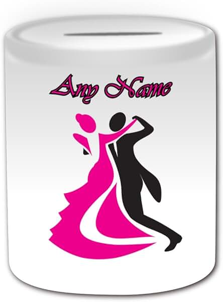 Personalizado Regalo – Esquema Foxtrot/Vals caja de Dinero (diseño de Baile Tema, Blanco) – Cualquier Nombre/mensaje en su único – Bailarín de Baile Tango