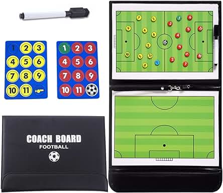 Pizarra Tactica Futbol, Carpeta Táctica de Entrenamiento Entrenador Magnéticas Coachboard de Entrenamiento de Fútbol con Imanes Lapiceros y Borrador para Entrenadores Futbol Tablero