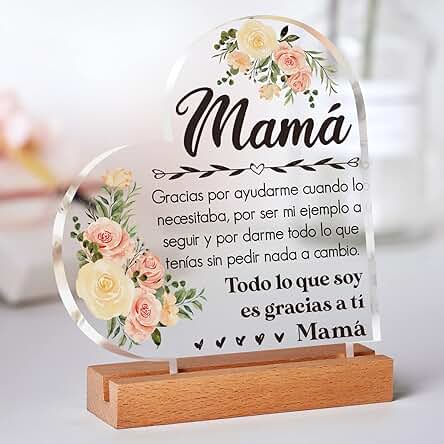 Placa Acrílica con Palabras que Conmueven, Día de la Madre, Regalo de Cumpleaños, Acción de Gracias para Mamá, Suegra