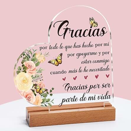 Placa Acrílica, Regalos Originales para Hombre, Mujer, Amiga, Cumpleaños, Muestra tu Gracias