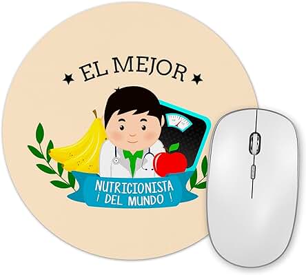 Planetacase Alfombrilla De Ratón El Mejor Nutricionista del Mundo Regalo Original Nutricionistas Forma Redonda 20 Cm