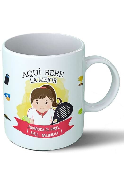 Planetacase Planetacase Taza Desayuno Aquí Bebe la Mejor Jugadora de Padel del Mundo Regalo Original Ceramica 330 mL