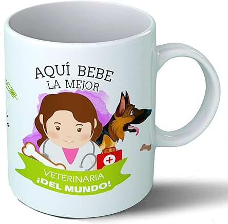 Planetacase Taza Desayuno Aquí Bebe la Mejor Veterinaria del Mundo Regalo Original Veterinarios Ceramica 330 mL Planetacase Taza Desayuno Aquí Bebe la Mejor Veterinaria del Mundo Regalo Original Veterinarios Ceramica 330 mL