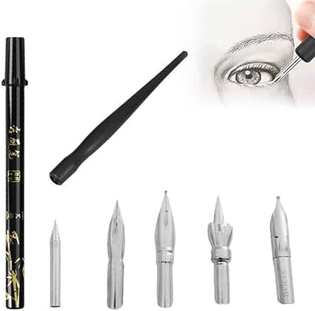 Plumillas Caligrafia,Plumillas Dibujo,Plumillas Dibujo Manga,Manga Pen,Bolígrafos para Caligrafía,Juego de Bolígrafos de Caligrafía con 1 Portaplumas y 5 Plumillas,para Principiantes de Cómics