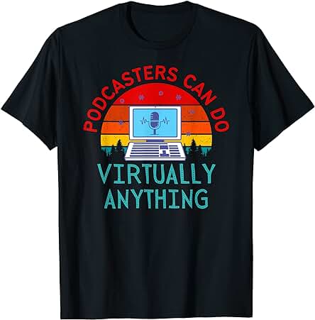 Podcast Host Virtual Podcaster Retro Vintage Mic Regalo Camiseta