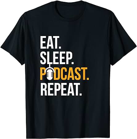 Podcast Shirt Eat Sleep Podcast Repetir Regalo para Podcasters Camiseta