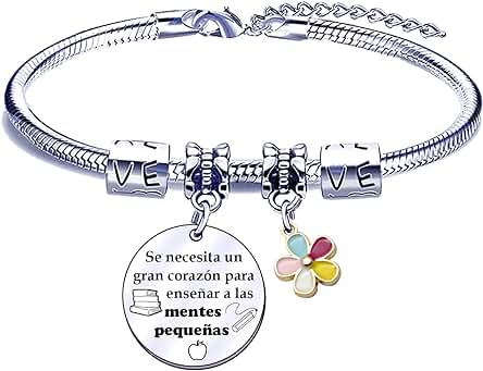 POIUYTRE Pulsera Profesoras Regalos Originales para Profesoras Pulseras Maestro Regalo Grabado Pulsera Graduación Regalos Cumpleaños Regalo del dia del Maestro (1)