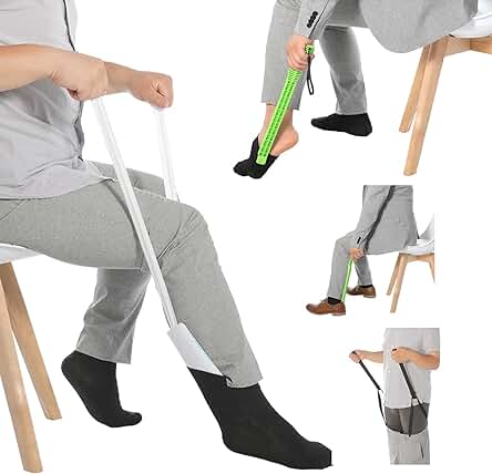 Poner Calcetines, Zapatos, Pantalones sin Agacharse, Calcetines Fáciles de Poner y Quitar, Ayuda a las Personas Mayores o con Movilidad Reducida a Poner Calcetines, Calzador de Calcetines Poner Calcetines, Zapatos, Pantalones sin Agacharse, Calcetines Fáciles de Poner y Quitar, Ayuda a las Personas Mayores o con Movilidad Reducida a Poner Calcetines, Calzador de Calcetines