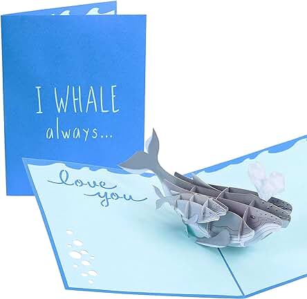 PopLife Tarjeta Emergente 3D para Padres e Hijos de Ballena Jorobada - Regalo del dia de la Madre, Cumpleaños del Amante de las Ballenas, Graduación - para Mamá y Papá, para Hija, para los Padres,