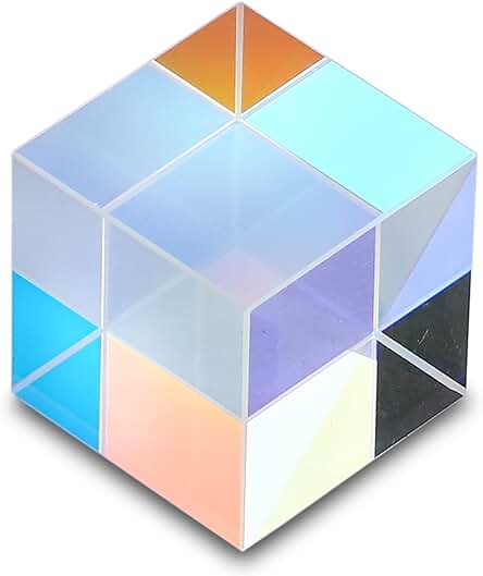 Prisma de Dispersión RGB de 20 mm, Prisma de Vidrio óptico X-Cube para Enseñar Física del Espectro de luz, Regalo de luz