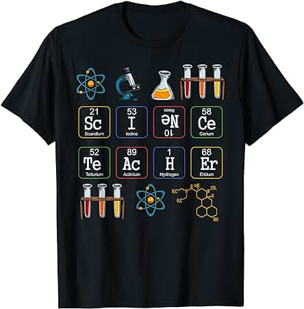 Profesor de Ciencias Tabla Periódica Biología Química Física Camiseta
