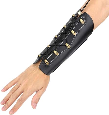 Protector de Brazo de Tiro de Arco,Guardia de Brazo de Tiro con Arco Cuero Ajustable Archery Arm Guard Protector de Mano de Arco para Caza Tiro con Arco Recurvo Compuesto