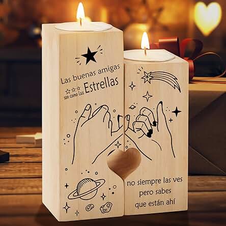 PRSENTLY Regalos Originales para Mujer Hombre, Candelabro Regalo para Mujer Amiga Amigo Hermana De Cumpleaños Navidad San Valentin