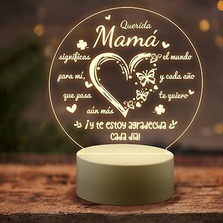 PRSTENLY Regalo Adre, Lámpara de Acrílico Regalo Originales para Mujer Adre Mama Mamá Cumpleaños Navidad San Valentín Dia De La Madre de Hija e Hijo