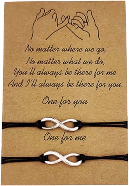 Pulseras de la Amistad y Pareja, para Mujeres Graduación y Regalo de Cumpleaños para Mejores Amigos, Hechas a Mano. Juego de 2 Pulseras a Juego. ¡Demuestra tu Amistad de Forma Especial!