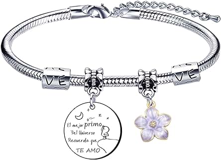 QTZXZX Pulsera de la Mujer del Regalo, Pulsera del Amigo del Regalo, Pulseras para la Amistad, Pulsera de la Primo Amiga del Regalo“El Mejor Primo Del Universo Recuerda que te Amo”