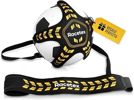 Racetex Entrenador de Fútbol con Cuerda [longitud Ajustable] – El Dispositivo de Entrenamiento Perfecto para Futbolistas – Accesorios para Entrenamiento de Fútbol – Cinturón de Entrenamiento de Fútbol