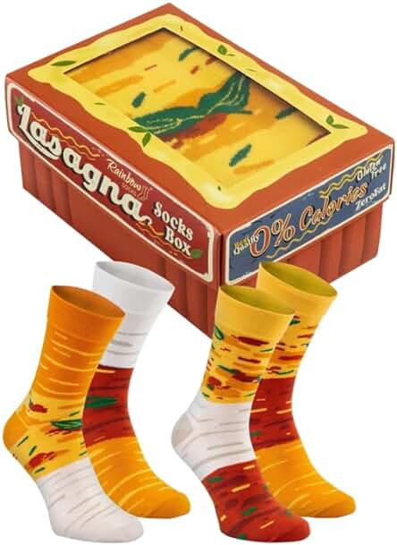 Rainbow Socks - Lasaña De Calcetines - Un Regalo Diverido Para Los Fans De Italia, La Cocina Italiana - Para Mujer Y Hombre