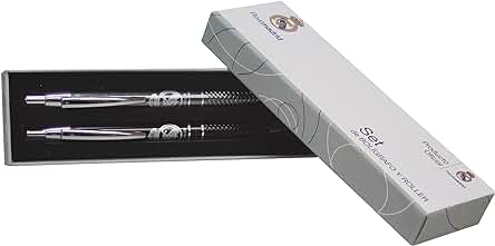 Real Madrid CF - Set de Bolígrafo y Rollerball de Metal, Producto Oficial (CyP Brands)