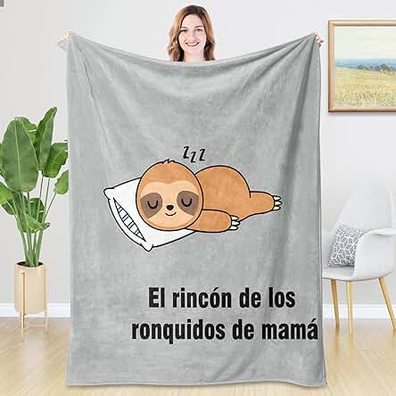 Rebundex Regalo Madre Regalos para Madres Navidad, Perezoso Regalos Divertidos Regalos para Mama Cumpleaños Regalo Dia de la Madre, Franela Mantas 1.3m X 1.5m