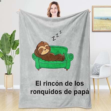 Rebundex Regalo Padre Regalo Papa Divertidos Regalo Dia del Padre, Perezoso Regalos para Padre Cumpleaños, Papá Regalos Navidad Originales Dia del Padre, Franela Mantas 1.3m X 1.5m