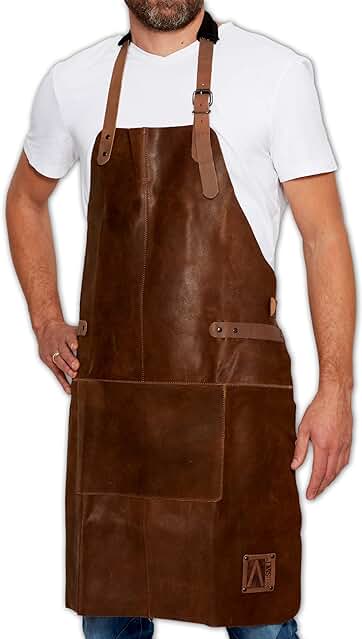 REDSALT® Premium - Delantal de piel de Búfalo Suave 100% piel de Búfalo Salvaje, 84x62cm, para Barbacoa al aire Libre, Cocina, Gastronomía, bar, Barista o como Delantal de Cocina, Regalo para Hombres REDSALT® Premium - Delantal de piel de Búfalo Suave 100% piel de Búfalo Salvaje, 84x62cm, para Barbacoa al aire Libre, Cocina, Gastronomía, bar, Barista o como Delantal de Cocina, Regalo para Hombres