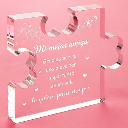 Regalo Amiga, Adornos de Acrílico Regalo Amiga Cumpleaños, Regalo Original Mujer Amiga Hermana Cumpleaños Navidad San Valentin-2