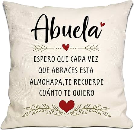 Regalo de Abuela de Nieta Nieto Espero Que Cada Vez Que Abraces Esta Almohada te Recuerde lo Mucho Que te Quiero Funda de Cojín para Abuela Cumpleaños Día de la Madre (Abuela)