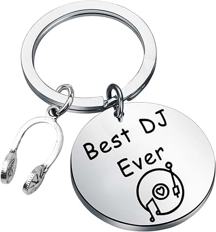 Regalo de los Amantes de la Música Mejor DJ con Perla Auriculares Músico Llavero boda DJ Regalos para Hombres Mujeres Regalo de los Amantes de la Música Mejor DJ con Perla Auriculares Músico Llavero boda DJ Regalos para Hombres Mujeres