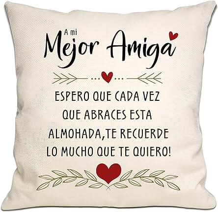 Regalo de Mejor Amiga Espero Que Cada Vez Que Abraces Esta Almohada te Recuerde lo Mucho Que te Quiero Funda de Cojín para Regalo de Mejor Amiga Cumpleaños Graduación Navidad Amistad(Mejor Amiga)