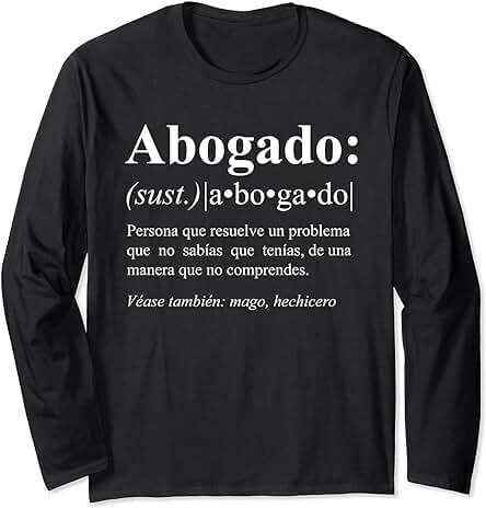 Regalo Graciosos para Abogado - Definicion de Abogado Manga Larga