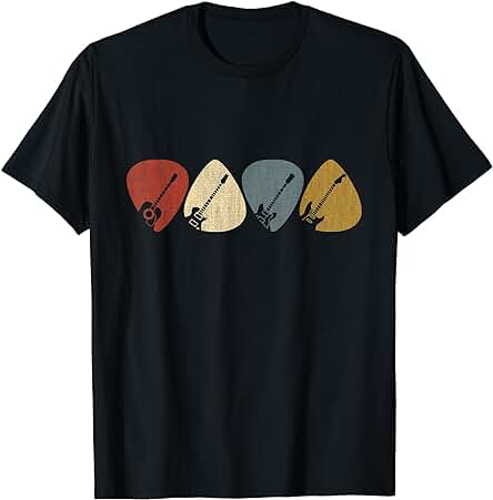 Regalo para Guitarrista Retro Vintage, púa de Guitarra Camiseta