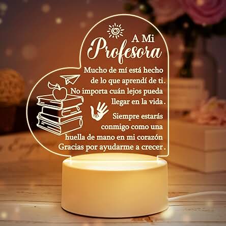 Regalo Profesora Infantil, Regalo Profesora Guarderia, Luz Nocturna Aacrílica, Regalo para Profesora, Regalo Profesora, Profesora Regalos Originales, Regalo para el Día del Profesor, Cumpleaños