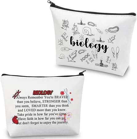 Regalos de Biología, Bolsa de Maquillaje para Biología, Regalo para Amantes de la Biología, Profesor, Estudiante, Regalo para Biología, Mayores, Bolsa con Cremallera, Bolsa de Maquillaje de Biología