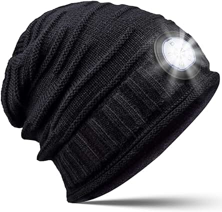 Regalos Navidad Originales Gorro con Luz - Regalos Originales para Hombre Mujer Amigas Personalizados Regalos Originales y Utiles, Amigo Invisible Regalos, Regalos San Valentin, Negro, Talla Única Regalos Navidad Originales Gorro con Luz - Regalos Originales para Hombre Mujer Amigas Personalizados Regalos Originales y Utiles, Amigo Invisible Regalos, Regalos San Valentin, Negro, Talla Única