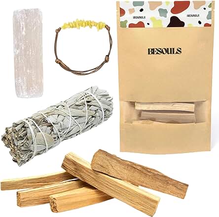 Regalos Originales: Kit Limpieza Energetica 4-6 Palo Santo Premium + 1 Salvia Blanca + Pulsera Regalo + Selenita + QR Contenido Digital | Palo Santo para Quemar Natural | Experiencia Regalos Originales: Kit Limpieza Energetica 4-6 Palo Santo Premium + 1 Salvia Blanca + Pulsera Regalo + Selenita + QR Contenido Digital | Palo Santo para Quemar Natural | Experiencia
