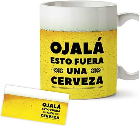 Regalos Originales para Hombre Joven - Ojalá esto Fuera una Cerveza - Tazas de Café Originales, Regalos Amigo Invisible, Taza dia del Padre Graciosa