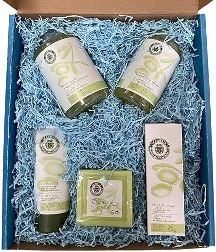 Regalos Originales para Mujeres. Lote de Cosmética La Chinata con Champú, Gel, Gel Exfoliante, Crema de Manos y Uñas y Pastilla de Jabón para Regalar en Cumpleaños o Dia de Las Madres. Regalos Originales para Mujeres. Lote de Cosmética La Chinata con Champú, Gel, Gel Exfoliante, Crema de Manos y Uñas y Pastilla de Jabón para Regalar en Cumpleaños o Dia de Las Madres.