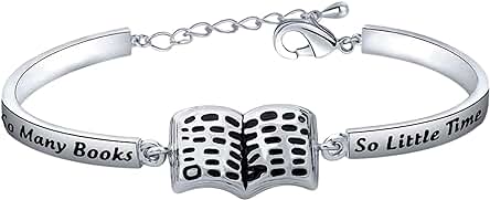 Regalos para Amantes de los Libros, Tantos Libros tan poco Tiempo, Pulsera con dije de Libro para Amantes de la Lectura, Joyería para Gusanos de Biblioteca, Regalo para Bibliotecarios Regalos para Amantes de los Libros, Tantos Libros tan poco Tiempo, Pulsera con dije de Libro para Amantes de la Lectura, Joyería para Gusanos de Biblioteca, Regalo para Bibliotecarios