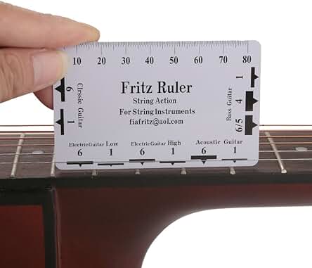 Regla de Guitarra,2Pcs Regla de Acción de Guitarra Regla de Cuerda de Guitarra Herramientas de Medición de Regla Reemplazo para Guitarra Bajo Accesorios Reemplazo para Instrumentos