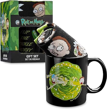 RICK AND MORTY Taza Caja Regalo Frikis Taza Mug y Calcetines