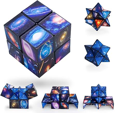 RIKONDA 2 en 1 Starry Sky Infinity Cube Magic Cube Set Cubo de Descompresión Creativo para Niños Adultos - Regalos de Juegos Educativos