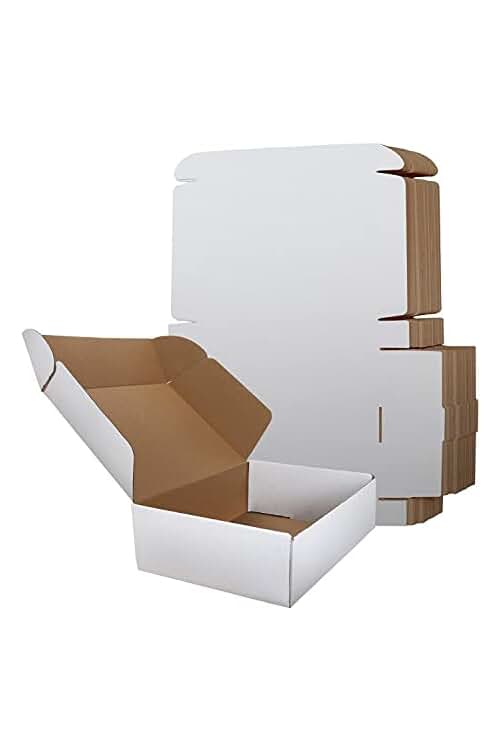 RLAVBL RLAVBL 30,5x22,9x7,6cm Cajas de Carton, 20 Pack Blanco, Cajas Pequeñas de Cartón Ondulado Kraftlo