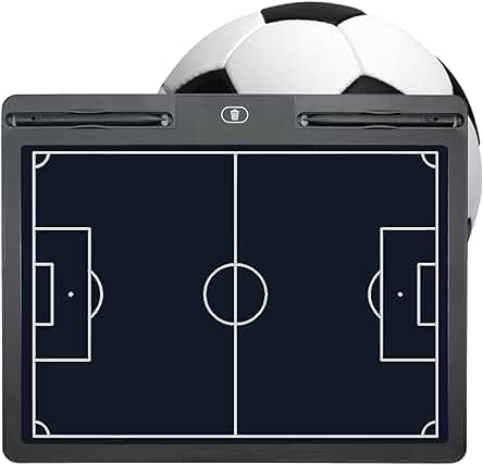 RoseFlower Pizarra Futbol Entrenador Electrónico, LCD Digital Carpeta Táctica para Entrenamiento de Fútbol Entrenadores - Football Coach Board con Lápiz óptico para Estrategia Competencia