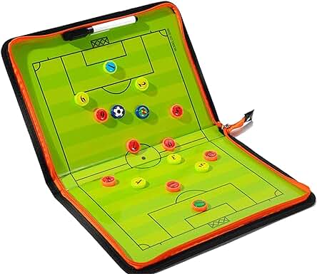 RoseFlower Pizarra Futbol Entrenador Pizarra Magnética Futbol Portátil Carpeta Táctica para Entrenamiento de Fútbol Conmarcadores de Jugador, Rotulador y Borrador