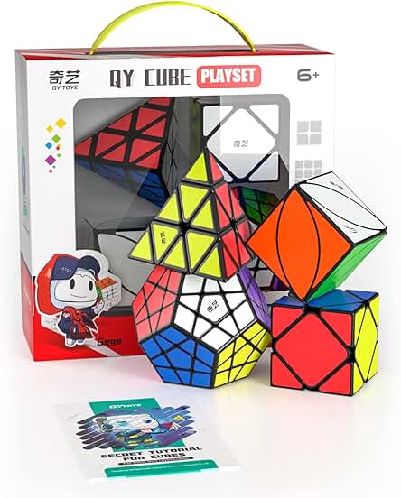 ROXENDA Speed Cube Set, Cubos de Velocidad de Pirámide Dodecaedro Skew Ivy con Caja de Regalo, Tutorial Secreto para Speed Cubes